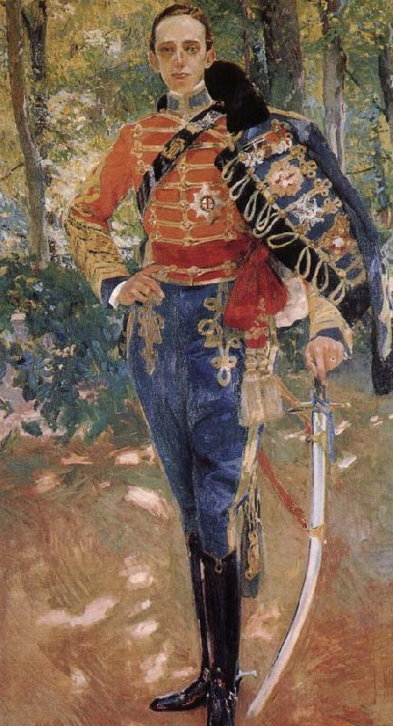 Joaquin Sorolla King Alphonse XIII of uniform cable oil painting image
